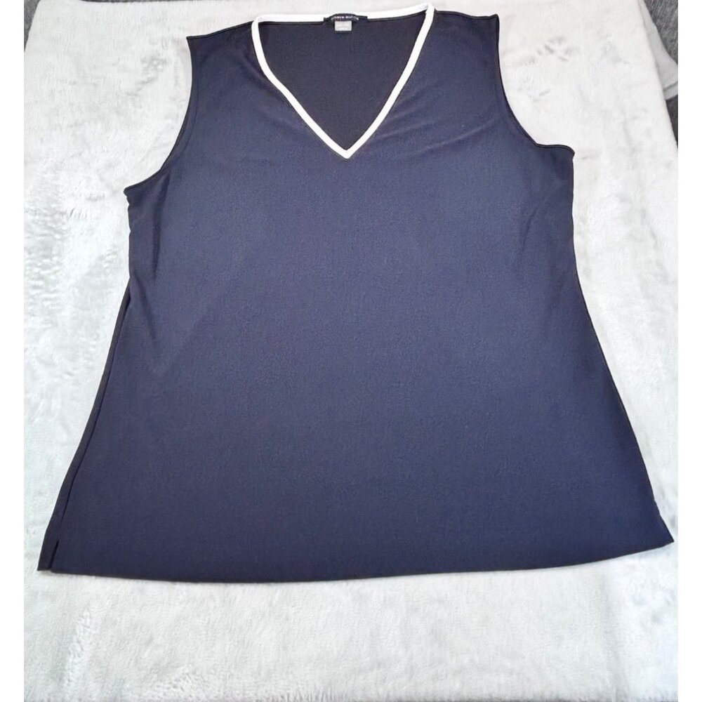 Tommy Hilfiger womens shirt Medium V-Neck sleevless Tank top navy blue